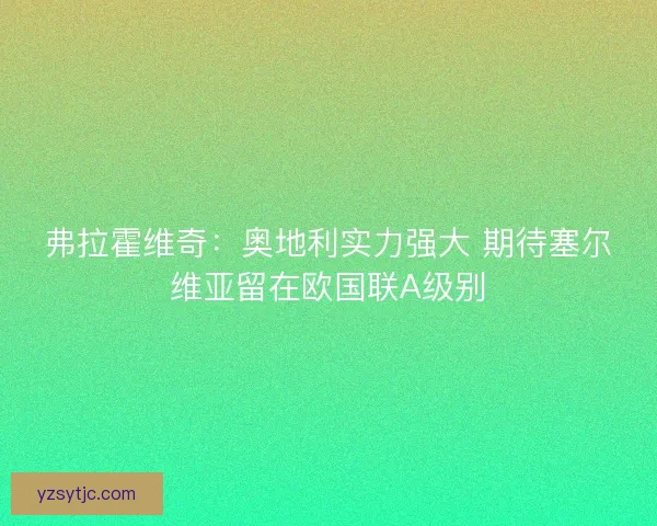 弗拉霍维奇：奥地利实力强大 期待塞尔维亚留在欧国联A级别